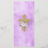 Lila Peony Girl Taufe Custom Event Menükarte (Rückseite)