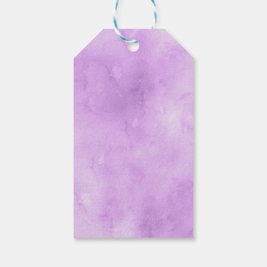 Lila Peony Girl Taufe Lila & Gold Gefallen Geschenkanhänger (Rückseite)