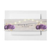 Lila Peony-Holzwurzel-Lichterketten, die maßgeschn Einladungsbanderole (Vorderseite Beispiel)