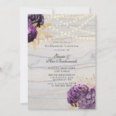 Lila Peony lights Bridesmaids Luncheon Einladung (Vorderseite)