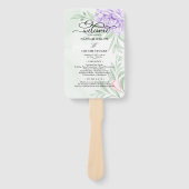 Lila Peony Rose Grüne Blätter Hochzeitsprogramm Fächer (Vorderseite)