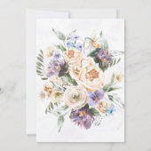 Lila Peony Wildblumen Paare Dusche lädt ein (Rückseite)