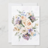 Lila Peony Wildblumen Polterabend Einladung (Rückseite)