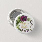 Lila Peony Wreath Mother of the Bride ID456 Button (Vorne & Hinten)
