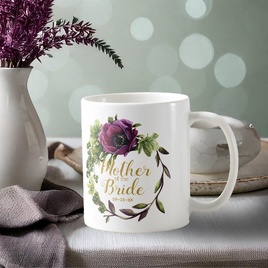 Lila Peony Wreath Mother of the Bride ID456 Kaffeetasse