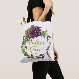 Lila Peony Wreath Mother of the Groom ID456 Tasche