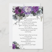 Lila PeonyFeier zur Beerdigung des Lebens Einladun Einladung (Rückseite)