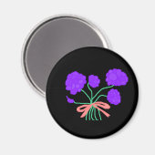 Lila Perfection Bouquet Magnet (Vorderseite/Rückseite)