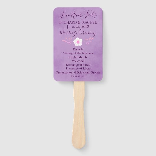 Lila Pergament mit Blumen Fächer (Vorderseite)