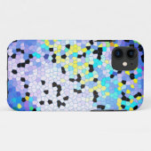 Lila Periwinkle Blau und Schwarzes Mosaikmuster Case-Mate iPhone Hülle (Rückseite (Horizontal))