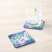 Lila Periwinkle Blau und Schwarzes Mosaikmuster Untersetzer (Rechte Seite)