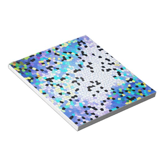 Lila Periwinkle Blue & Black Mosaic Notepad Notizblock (angewinkelt)