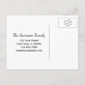 Lila Periwinkle Blume Sperrholz Neue Adresse Ankündigungspostkarte (Rückseite)