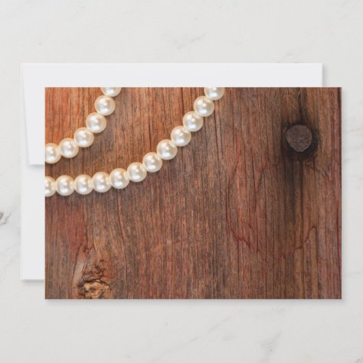 Lila Periwinkle, Perlen Holzdusche Einladung (Rückseite)