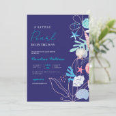 Lila Perle unter der Babydusche Einladung (Stehend Vorderseite)