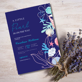 Lila Perle unter der Babydusche Einladung