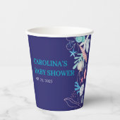 Lila Perle unter der Babydusche Pappbecher (Vorderseite)