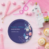 Lila Perle unter der Babydusche Pappteller (Party)