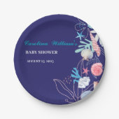 Lila Perle unter der Babydusche Pappteller (Vorderseite)