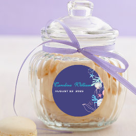 Lila Perle unter der Babydusche Runder Aufkleber