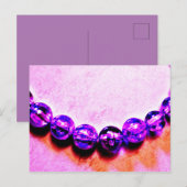 Lila Perlen Einladungspostkarte (Vorne/Hinten)