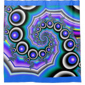 Lila Perlen Farbiges Fraktal Spirale Duschvorhang (Vorderseite)