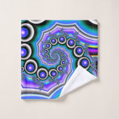 Lila Perlen Fraktal Spirale Badhandtuch Set (Waschlappen)