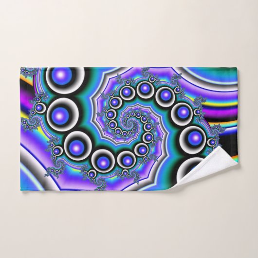 Lila Perlen Fraktal Spirale Badhandtuch Set (Handtuch)