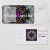 Lila Perlen-Kaleidoskop Visitenkarte (Vorne/Hinten)