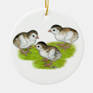 Lila Perlhühnerküken Keramikornament