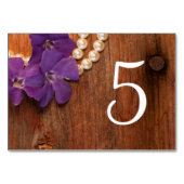 Lila Perlhühnerpfeifen Tischnummer (Rückseite)