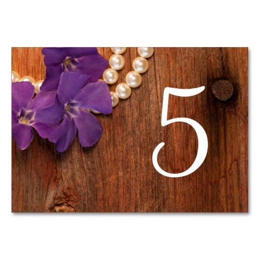 Lila Perlhühnerpfeifen Tischnummer (Vorderseite)