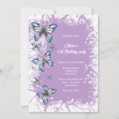 Lila Perlmuttmutter Einladung (Rückseite)