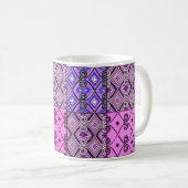 Lila Persisches Patchwork (personalisierte Umarmun Kaffeetasse (VorderseiteRechts)