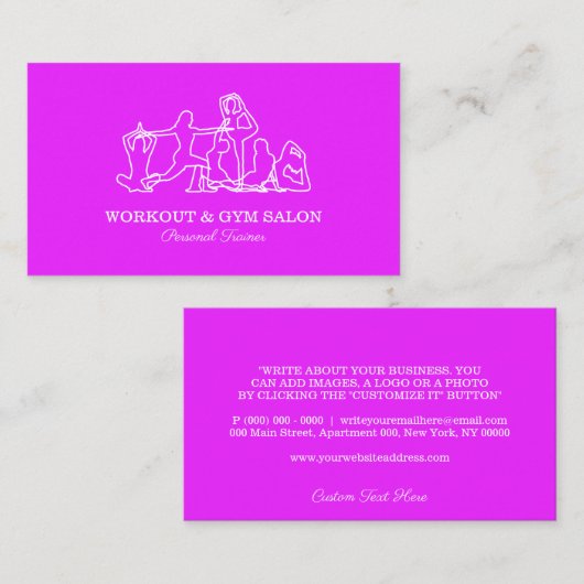 Lila Personal Trainer Yoga Visitenkarte (Vorne/Hinten)