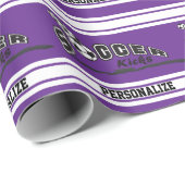 Lila Personalisieren von Fußball Geschenkpapier (Rolleneckpunkt)