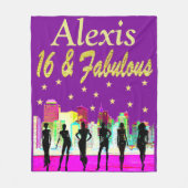 LILA PERSONALISIERT 16 & FABULOUS FLEECE BLANKET (Vorderseite)