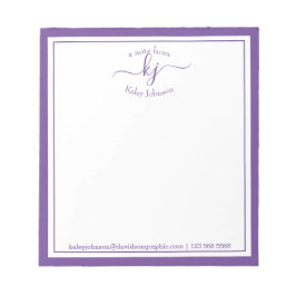 Lila Personalisiert | Aus dem Schreibtisch des Not Notizblock