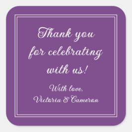 Lila Personalisiert Quadratischer Aufkleber