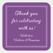 Lila Personalisiert Quadratischer Aufkleber (Vorderseite)