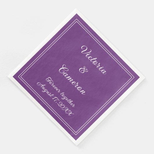 Lila Personalisiert Serviette (Ecke)