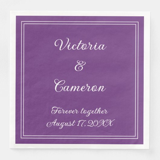 Lila Personalisiert Serviette (Vorderseite)