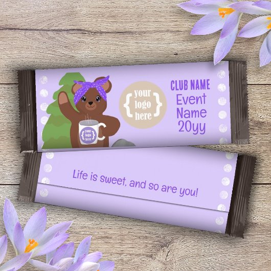 Lila Personalisiert, Teddy Bear Candy Bar Wrapper Flyer