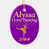 LILA PERSONALISIERTE BALLERINA-ORNATION KERAMIKORNAMENT (Hinten)
