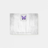 Lila Personalisierte Butterfly-Noten Post-it Klebezettel (Vorderseite)