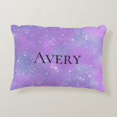 Lila Personalisierte Fantasy-Prinzessin Girly Dekokissen (Rückseite)