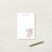 Lila Personalisierte Großhornschale Post-it Klebezettel (Auf Schreibtisch)