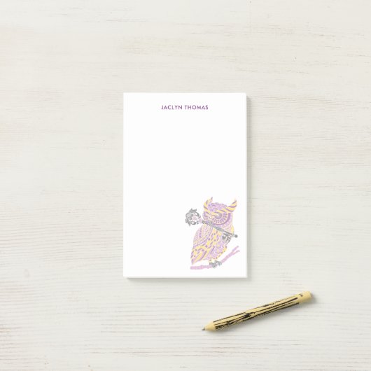 Lila Personalisierte Großhornschale Post-it Klebezettel (Auf Schreibtisch)