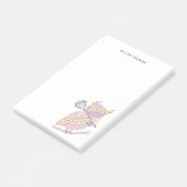 Lila Personalisierte Großhornschale Post-it Klebezettel (angewinkelt)