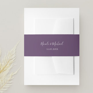 Lila Personalisierte Hochzeit Einladungsbanderole